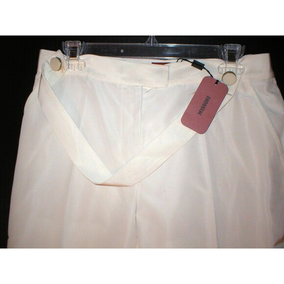 NWT Womens Missoni Slacks 8 Pants 44 Cream Tall 35" Designer Italy New Beige - Picture 1 of 6